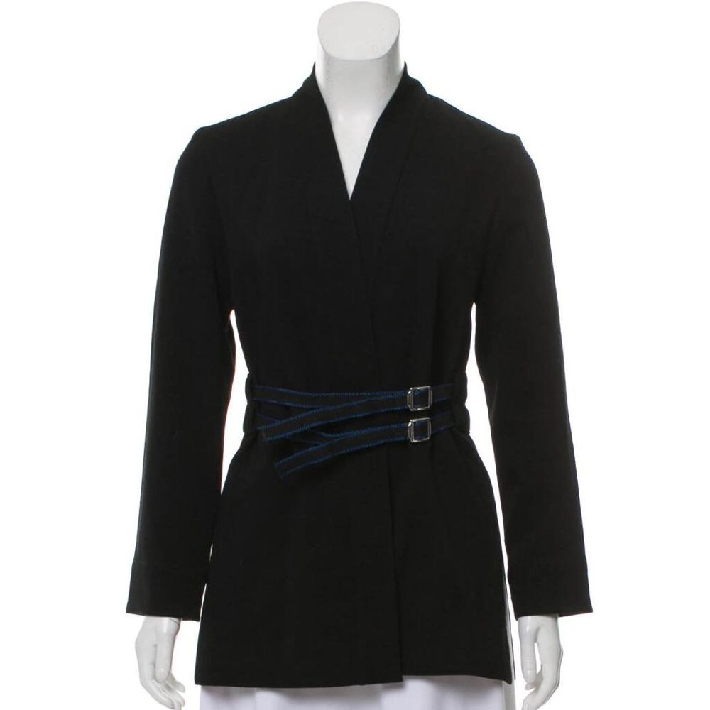 MAJE Belt-Accented Collarless Blazer